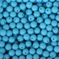 Cuentas redondas de acrilico azul claro para fabricacion de joyas DIY accesorios hechos - Paquete de 200 (6mm) / Azul lago