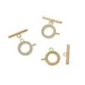 18K Gold Plated Rhinestone OT Clasp Toggle Clasp DIY Bracelet Necklace Jewelry Connector - Round Style