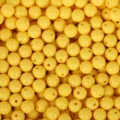 Cuentas sueltas redondas de acrílico amarillo para manualidades de joyería DIY para niños. - Paquete de 200 (6mm) / Amarillo Oscuro
