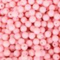 Cuentas redondas de acrilico rosa a granel para manualidades pulseras y joyeria artesanal DIY - Paquete de 200 (6mm) / Rosa
