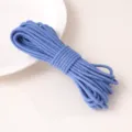 Blue core-spun cotton cord for DIY crafting and sewing accessories, solid color braided ribbon. - Haze Blue