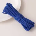 Blue core-spun cotton braided rope for garment accessories, DIY handmade decorative ribbons. - Sapphire Blue