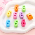 Bunte Acrylperlen mit Nummer 6, ideal fur DIY Schmuckherstellung, Armbander und Telefonketten. - Zahl 6 / 5 Stück/Packung (14x23mm)
