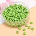 Light green glass wheel beads, flat spacer beads for DIY bracelet jewelry making accessories. - 450g Pack (Approx. 2700 Pieces) / Grass Green