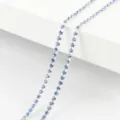 Blue rhinestone claw chain for DIY jewelry making, sparkling crystal cup chain for crafts. - Dense Rhinestone Claw Chain / 2.5mm 1 Meter Pack / Silver Base Light Blue