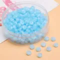 Light blue transparent glass wheel beads for DIY bracelets and jewelry making crafts supply. - 450g Pack (Approx. 2700 Pieces) / Lake Blue