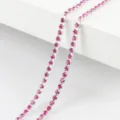Pink rhinestone claw chain for DIY handmade jewelry, necklace, bracelet and hairpin making. - 2.5mm 1 Meter Pack / Silver Base Light Fuchsia