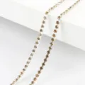 Sparkling rhinestone chain in silver claw setting, perfect for DIY handmade jewelry crafts. - Silver Base Crystal Yellow / 2mm (1 Meter)