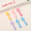 Miniature colorful spoon DIY charms resin accessories set for handmade dollhouse crafts - Mini Spoon Style (CRT88) / 10 Pieces/Pack (27x8mm) / Multicolor