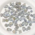 Große Acryl matte goldbeminte gemischte Perlen für kreative DIY Schmuckherstellung - 500g/Packung (ca. 550 Stk.) / Transparent Mattiert Goldbemalt Gemischt (Blau)