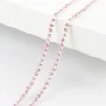 Pink rhinestone claw chain 1 meter sparkly crystal diamond trim for DIY jewelry making crafts necklace - 2.5mm 1 Meter Pack / Silver Base Light Pink (Dyed)
