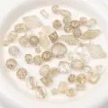 Gemischte transparente goldbemalte Acrylperlen lose DIY handgemachte Armband Kette Zubehör - 500g/Packung (ca. 550 Stk.) / Transparent Mattiert Goldbemalt Gemischt (Klar)