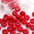 Vibrant red glass wheel seed beads for DIY bracelet jewelry making, loose craft accessories. - 450g Pack (Approx. 2700 Pieces) / Red
