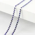 Blue rhinestone claw chain for DIY jewelry making necklace bracelet crafts accessory. - Silver Base Royal Blue / 2mm (1 Meter)