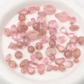 Rosa goldene gemischte Acrylperlen lose Charms für DIY handgemachte Armbänder Halsketten Zubehör - 500g/Packung (ca. 550 Stk.) / Transparent Mattiert Goldbemalt Gemischt (Rosa)