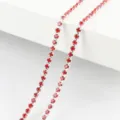 Red rhinestone chain crystal cup chain DIY jewelry making craft supply for necklace bracelet - 2.5mm 1 Meter Pack / Silver Base Bright Red