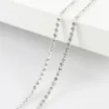 Silver rhinestone chain close-up variant, sparkling crystal claw chain for DIY handmade jewelry crafts. - Silver Base White Rhinestone / 2.8mm (1 Meter)