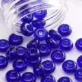 Blue glass wheel beads loose spacer beads for DIY bracelet jewelry making accessories - 450g Pack (Approx. 2700 Pieces) / Sapphire Blue