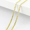 Yellow rhinestone chain 1 meter sparkling cup chain for DIY handmade jewelry craft materials - Silver Base Lemon Yellow / 2mm (1 Meter)