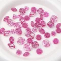 Gemischte Acryl Rosen Perlen lose fuer DIY handgemachte Armbaender Halsketten Schmuck. - 500g/Packung (ca. 550 Stk.) / Transparent Goldrand Gemischt (Rosarot)
