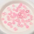 Gemischte rosa Acrylperlen lose Charms für DIY handgemachte Armbänder Halsketten Zubehör - 500g/Packung (ca. 550 Stk.) / Transparent Goldrand Gemischt (Rosa)