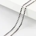 Colorful rhinestone claw chain DIY jewelry making material for handmade necklaces bracelets. - Dense Rhinestone Claw Chain / 2.5mm 1 Meter Pack / Silver Base Dark Purple