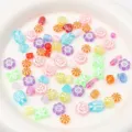 Gemischte Acrylperlen zum Basteln für DIY Armbänder, Halsketten, bunte Blumenperlen Accessoires. - 500g/Packung (ca. 550 Stk.) / Gemischte Perlen (Zufällig Gemischt)