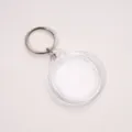 Clear transparent acrylic round blank keychain photo insert DIY handmade jewelry accessory charm - Round Style / 42x42mm (5 Pieces) / Clear