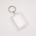 Clear acrylic rectangle photo frame keychain blank DIY insert photo pendant accessory - Lace Rectangle Style / 39x50mm (5 Pieces) / Clear