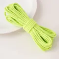 Light green core-spun cotton braided cord, solid color DIY craft ribbon for clothing accessories. - Fluorescent Green