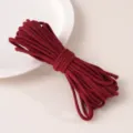 Dark Red Core-Spun Cotton Braided Cord Variant for DIY Crafts and Garment Sewing Accessories - Burgundy
