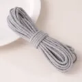 Grey cored cotton braided rope, ideal for handmade DIY crafts and garment accessories. - Light Gray
