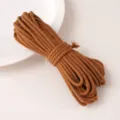 Brown braided cotton rope for handmade DIY crafts, core-spun cord accessory for sewing. - Caramel color