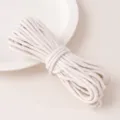 Cored cotton braided rope variant in off-white, perfect for handmade DIY and clothing crafts. - Off White
