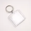 Portachiavi con cornice per foto quadrata vuota in acrilico trasparente fai da te - 38x38mm (5 Pezzi)