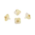 Niedliche Glas Osmanthus Blumen Anhänger 10mm goldene Öse DIY Schmuck Zubehör Teile Großhandel - Osmanthus-Form / 5 Stück/Packung (Ca. 10mm, Loch Ca. 2mm) / Gelb