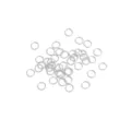 Anellini di salto argentati per creazione di gioielli DIY bracciale collana set parti - Giro Singolo / 0.5x4mm (50 Pezzi/Confezione) / Placcato Argento