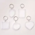 Portachiavi cornice foto trasparente in acrilico accessori per gioielli fai da te - 5 Stili x 2 Ciascuno (10 Pezzi)