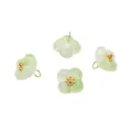 Grüner Glas dicker Osmanthusblüten Anhänger, 10mm DIY Schmuck Zubehör Variante Stil. - Osmanthus-Form / 5 Stück/Packung (Ca. 10mm, Loch Ca. 2mm) / Hellgrün