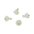 Schoener gruener Glas Blumenanhaenger 10mm DIY handgemachte Schmuck Accessoires fuer Damen - Osmanthus-Form / 5 Stück/Packung (Ca. 10mm, Loch Ca. 2mm) / Sattes Grün