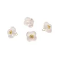 Transparente Glas fette Osmanthus Blume DIY Anhänger Knopf Zubehör 10mm im Großhandel - Osmanthus-Form / 5 Stück/Packung (Ca. 10mm, Loch Ca. 2mm) / Weiß