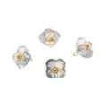 Niedlicher Glas Duftblüte Anhänger 10mm DIY handgemachte Schmuck Zubehör Perle - Osmanthus-Form / 5 Stück/Packung (Ca. 10mm, Loch Ca. 2mm) / Grau