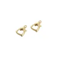 Chiusura a moschettone a cuore dorato DIY creazione di gioielli braccialetto collana - Chiusura a Moschettone a Forma di Cuore (41#) / 9x12mm (1 Pezzo/Confezione) / rivestimento in oro 14k