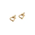 Chiusure a moschettino dorate a forma di cuore per la creazione di gioielli fai da te. - Chiusura a Moschettone a Forma di Cuore (42#) / 9x12mm (1 Pezzo/Confezione) / Placcatura in oro 18K