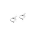 Moschettone a cuore argento metallo componente gioiello DIY per bracciale variante - Chiusura a Moschettone a Forma di Cuore (43#) / 9x12mm (1 Pezzo/Confezione) / Placcato Argento