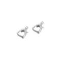 Chiusura a moschettone a cuore in argento fai da te per la creazione di bracciali e collane. - Chiusura a Moschettone a Forma di Cuore (44#) / 9x12mm (1 Pezzo/Confezione) / Placcatura elettrolitica in platino