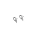 Moschettoni argentati per creazione di gioielli fai da te, chiusure sicure per bracciali. - Chiusura a Moschettone (48#) / 10mm (1 Pezzo/Confezione) / Placcatura elettrolitica in platino