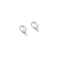 Moschettoni argentati per creazione di gioielli braccialetti collane componenti set - Chiusura a moschettone / 12mm (1 pezzo/Confezione) / Placcato Argento