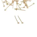Spilli con occhiello dorati per creazione di gioielli, connettori per perline fai da te, metallo. - Chiodino a Occhiello (88#) / 0.7x20mm (50 Pezzi/Confezione) / rivestimento in oro 14k