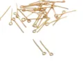 Spilli con occhiello dorati per gioielli, perni metallici per creazione bracciali collane fai - Chiodino a Occhiello (89#) / 0.7x20mm (50 Pezzi/Confezione) / Placcatura in oro 18K